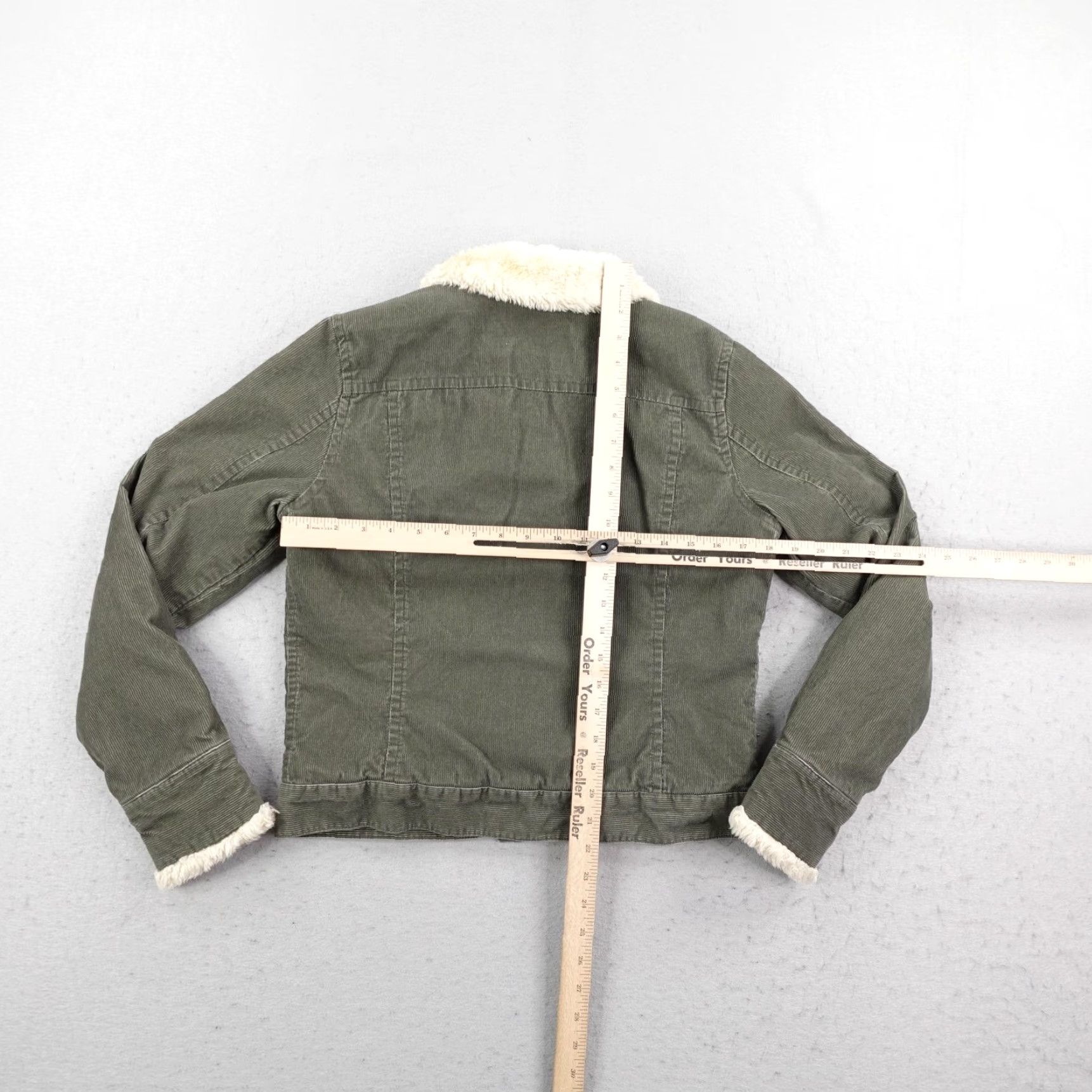 Vintage VINTAGE Roxy Jacket Womens Medium Green Corduroy Sherpa Lined Coat Y2K Jacket Coat Size M / US 6-8 / IT 42-44 - 6 Thumbnail