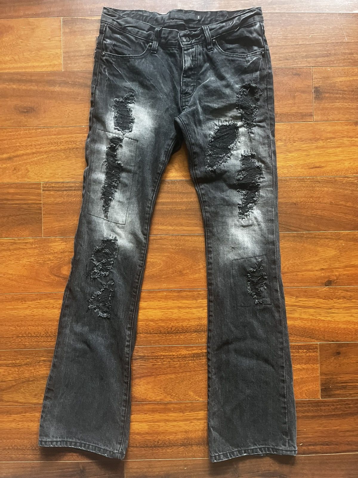 GOSTAR DE FUGA FUGA Destroyed slim bootcut Jeans Size US 30 / EU 46 - 1 Thumbnail