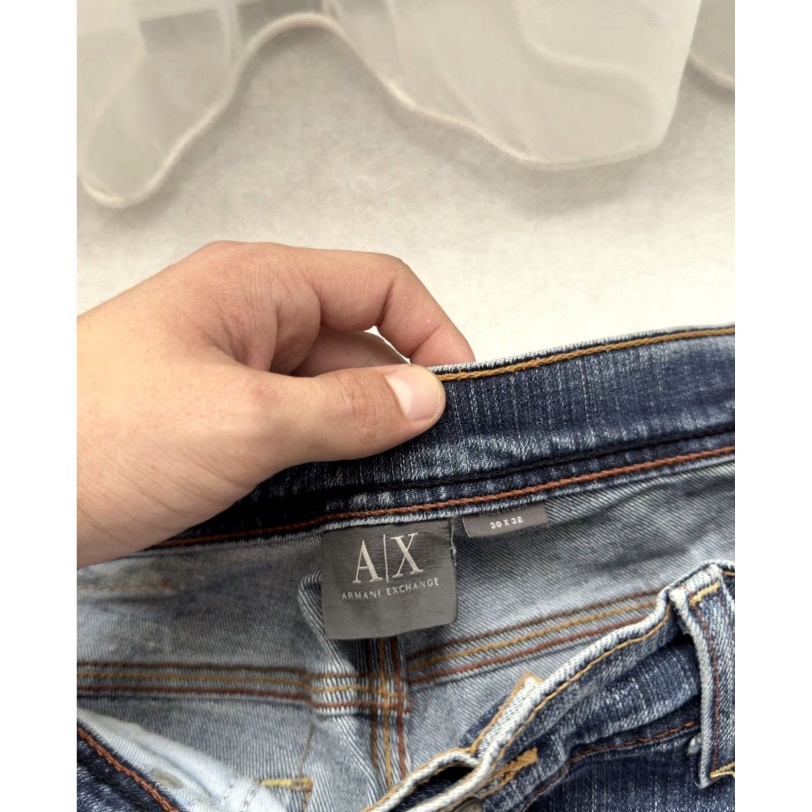 Armani Exchange Armani Exchange Jeans Distressed 90s Vintage Denim Men 30x32 Blue Regular Straight Pants Shirt? Size US 30 / EU 46 - 7 Thumbnail