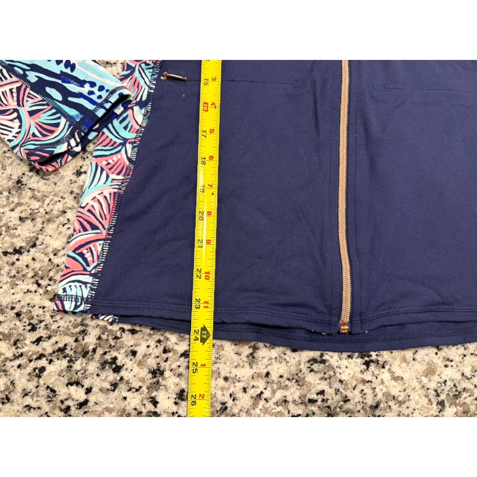 Lilly Pulitzer Lilly Pulitzer Luxletic Jacket Women's M Navy Full Zip Long Sleeve UPF50+ Athleisure Tennis Walking Jacket/Coat Solid Pattern Size M / US 6-8 / IT 42-44 - 3 Thumbnail