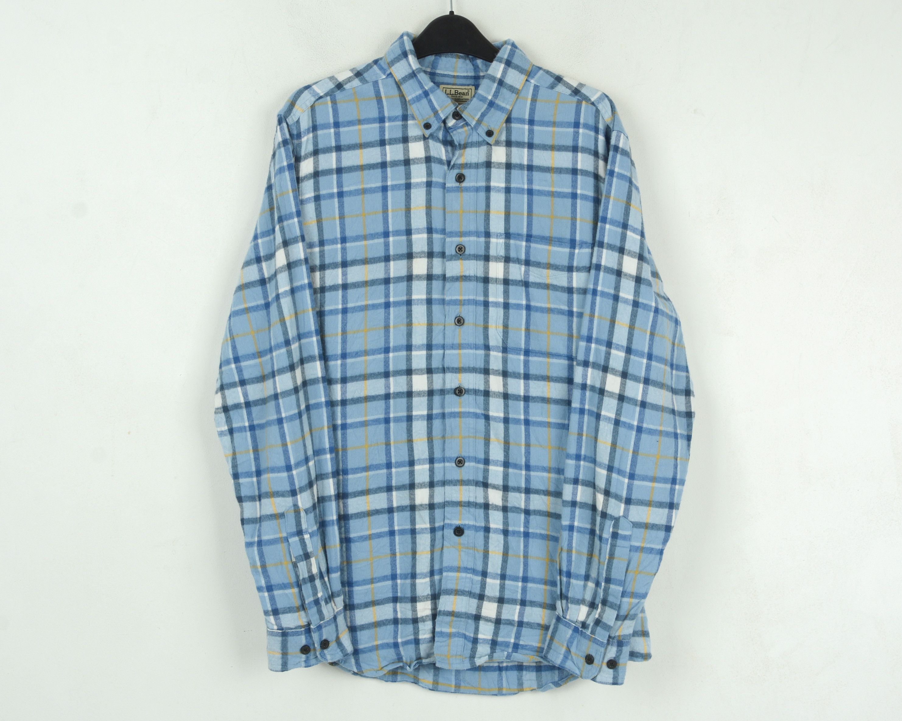 L.L. Bean × Vintage Casual Shirt Check Plaid Tartan Long Sleeve Blue Retro Size US M / EU 48-50 / 2 - 1 Thumbnail