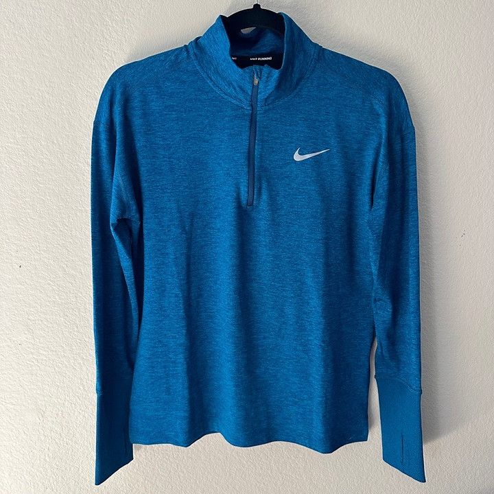 Nike Nike Dri-Fit Long Sleeves Collared Workout Clothes Blue Size S / US 4 / IT 40 - 1 Thumbnail