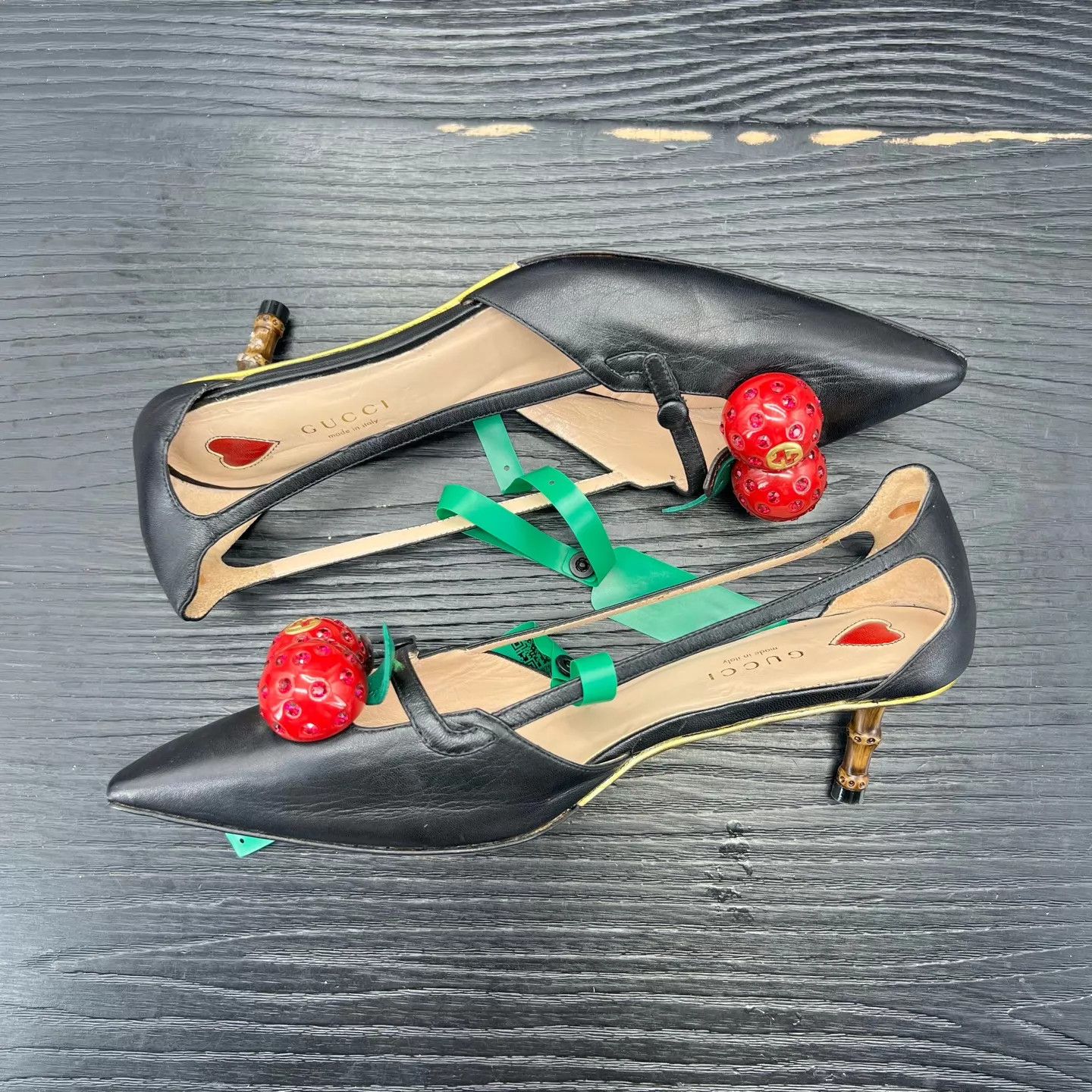 Gucci Gucci Cherry Heels Women's 37.5 With Box Size US 7 / IT 37 - 4 Thumbnail