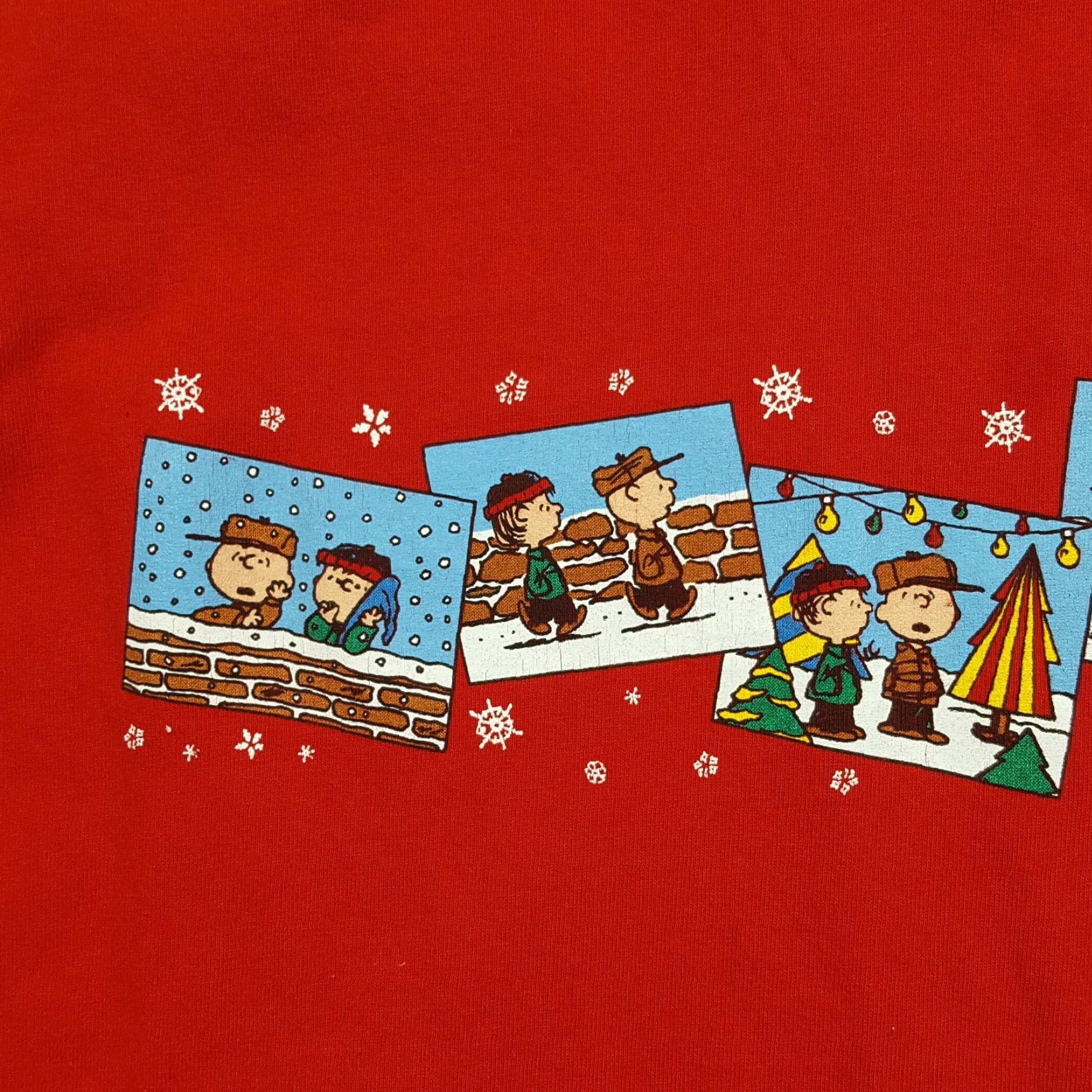 Peanuts VTG Peanuts Christmas Men's Size XL Snoopy Charlie Brown Comic Cartoon T Shirt Red Size US XL / EU 56 / 4 - 5 Thumbnail