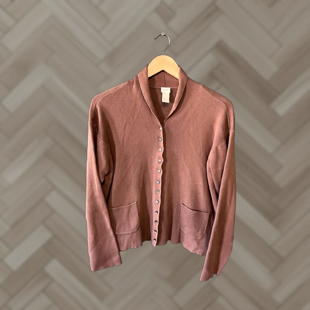 J. Jill J. Jill Brown Knitted Long Sleeve Cardigan Sweater M Women's Size M Brown Cardigan Knit Solid sweaters Men's Girls not applicable Size M / US 6-8 / IT 42-44 - 1 Thumbnail