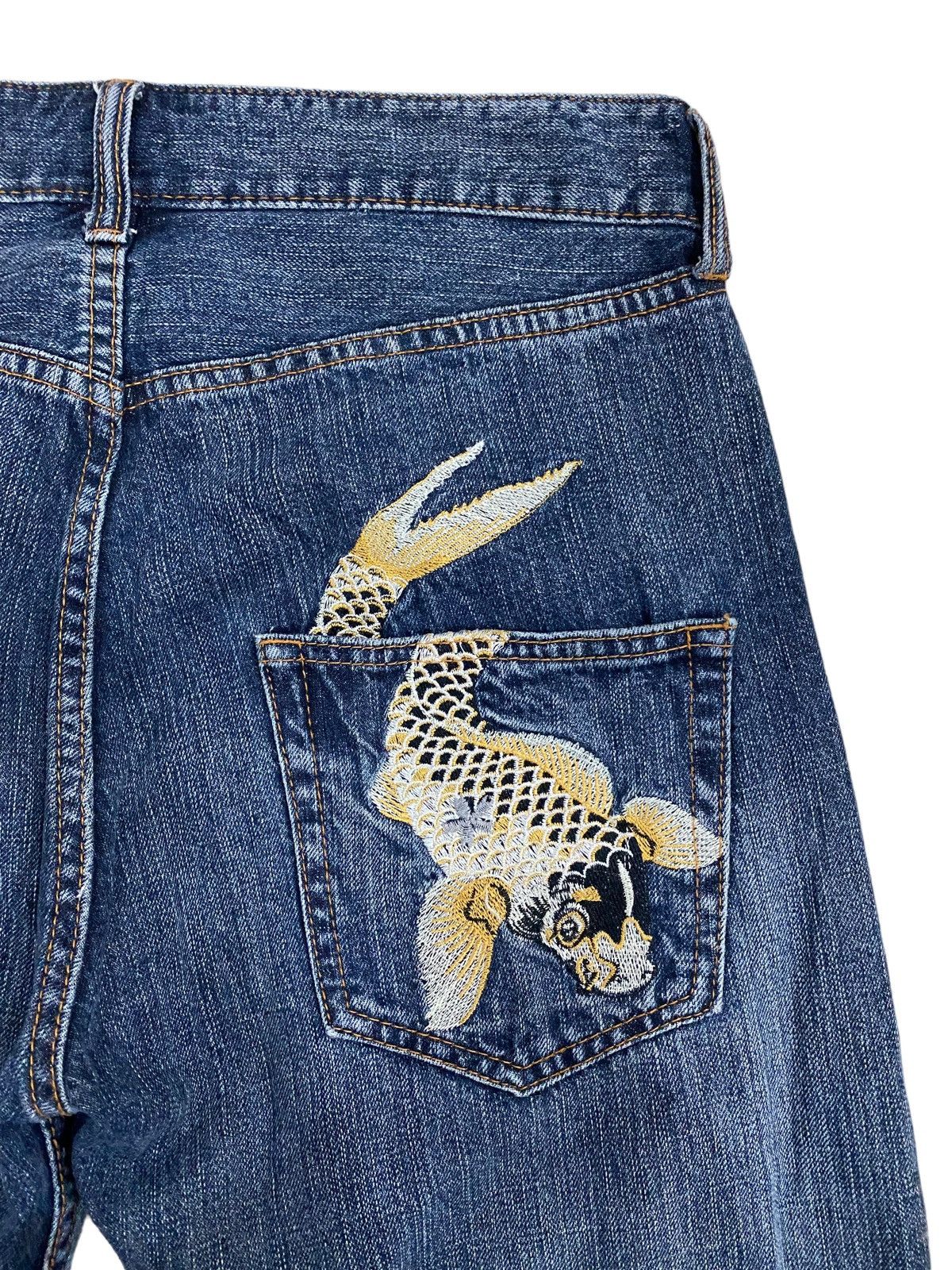 Japanese Brand Vintage Koi Pond Embroidery Denim Japan Size US 32 / EU 48 - 10 Thumbnail