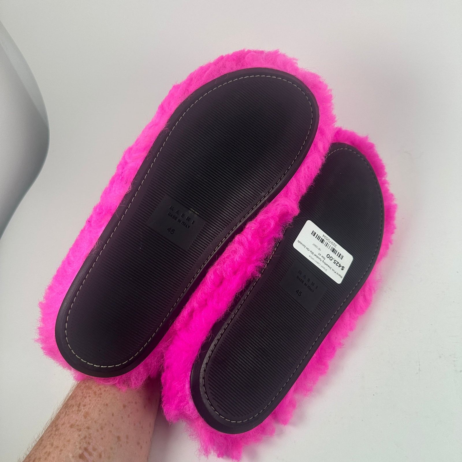 Marni Marni Pink Shearling Fussbet Slip-On Sandals Size 45 Size US 12 / EU 45 - 5 Thumbnail