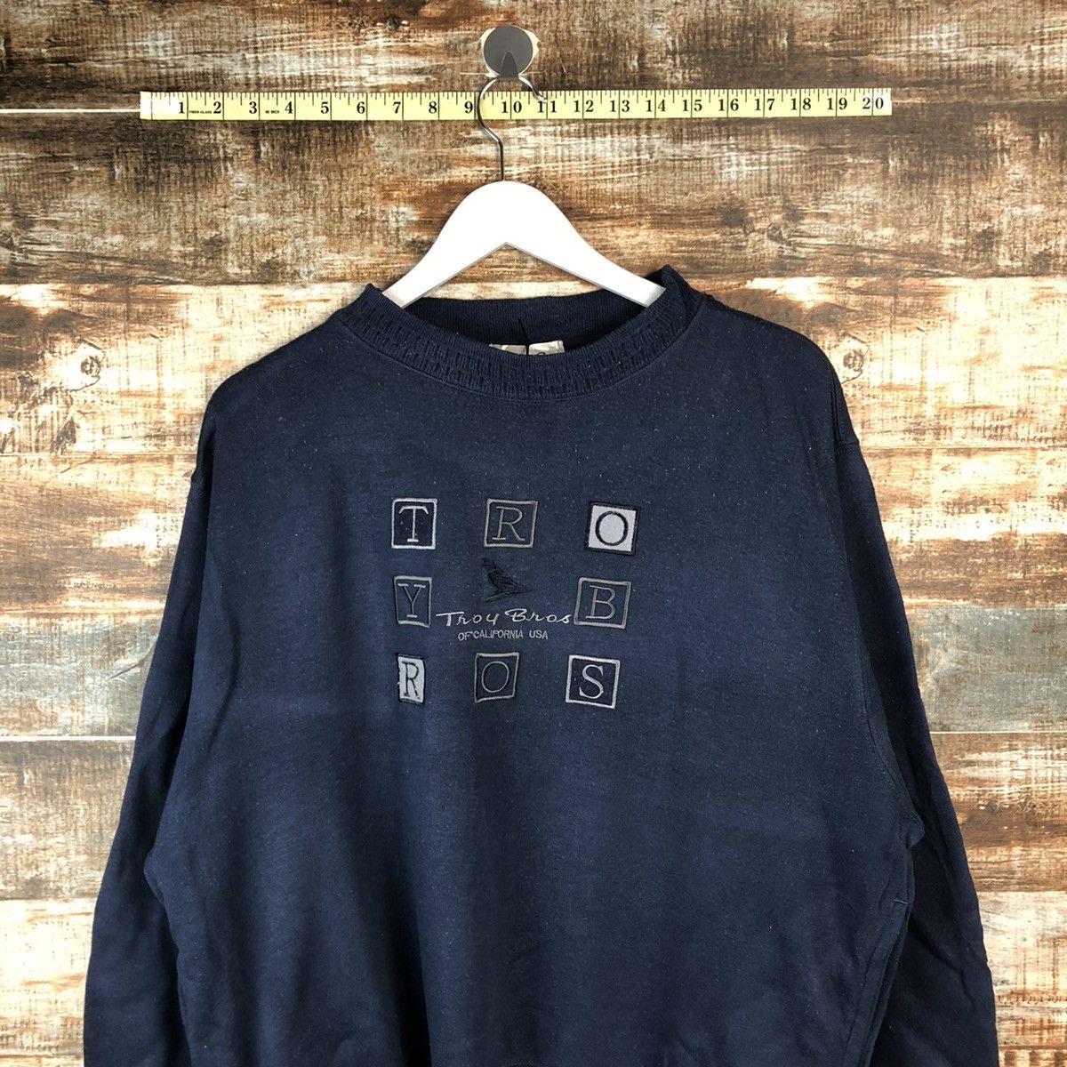 Japanese Brand × Vintage Troy Bros vintage Dark Blue Sweatshirt #A2019 Size US L / EU 52-54 / 3 - 2 Thumbnail