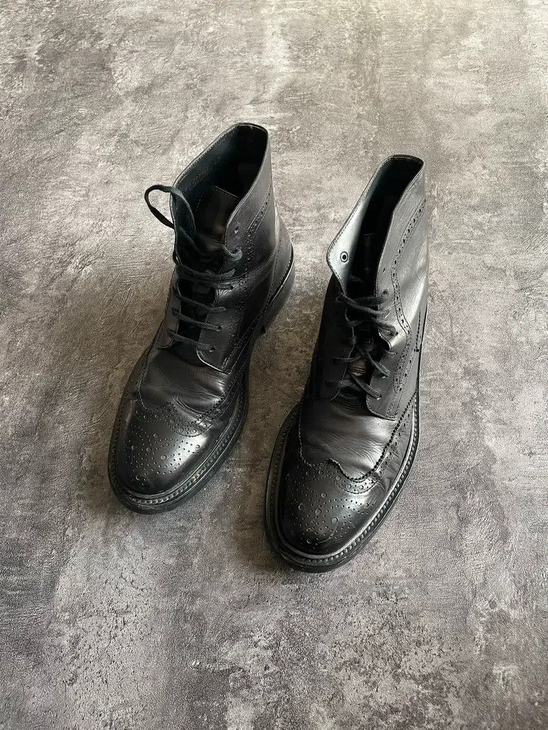 Saint Laurent Paris Saint Laurent Paris Brocade Carved Short Military Boots Size US 7 / EU 40 - 3 Thumbnail
