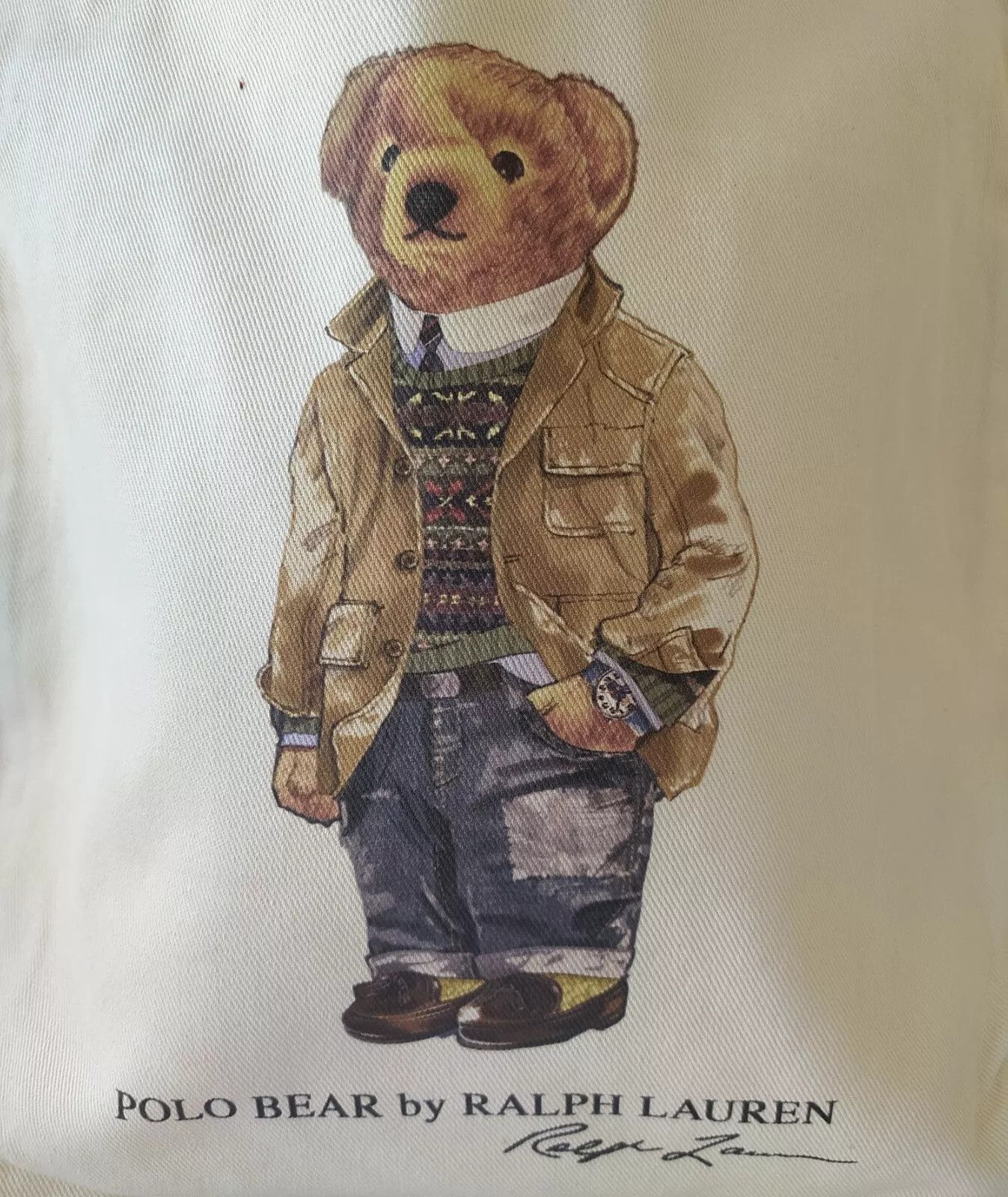 Polo Ralph Lauren Polo Ralph Lauren Polo Bear Cotton Canvas Tote Bag IFD 8039 Size ONE SIZE - 2 Thumbnail
