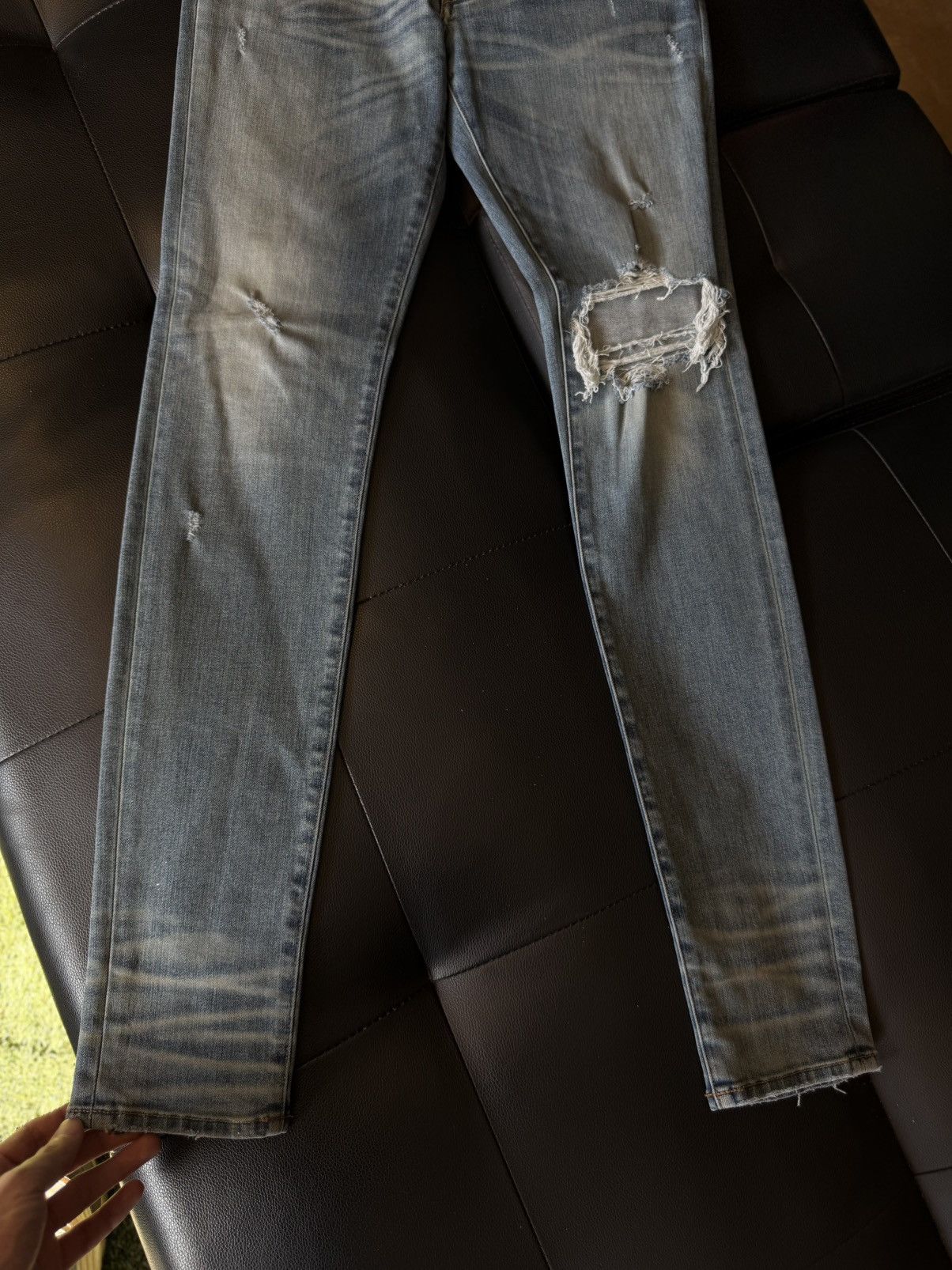 Amiri Amiri Blue Jeans Sparkle Glitter Patch Size 31 Flawless 🧼 Size US 31 - 2 Thumbnail