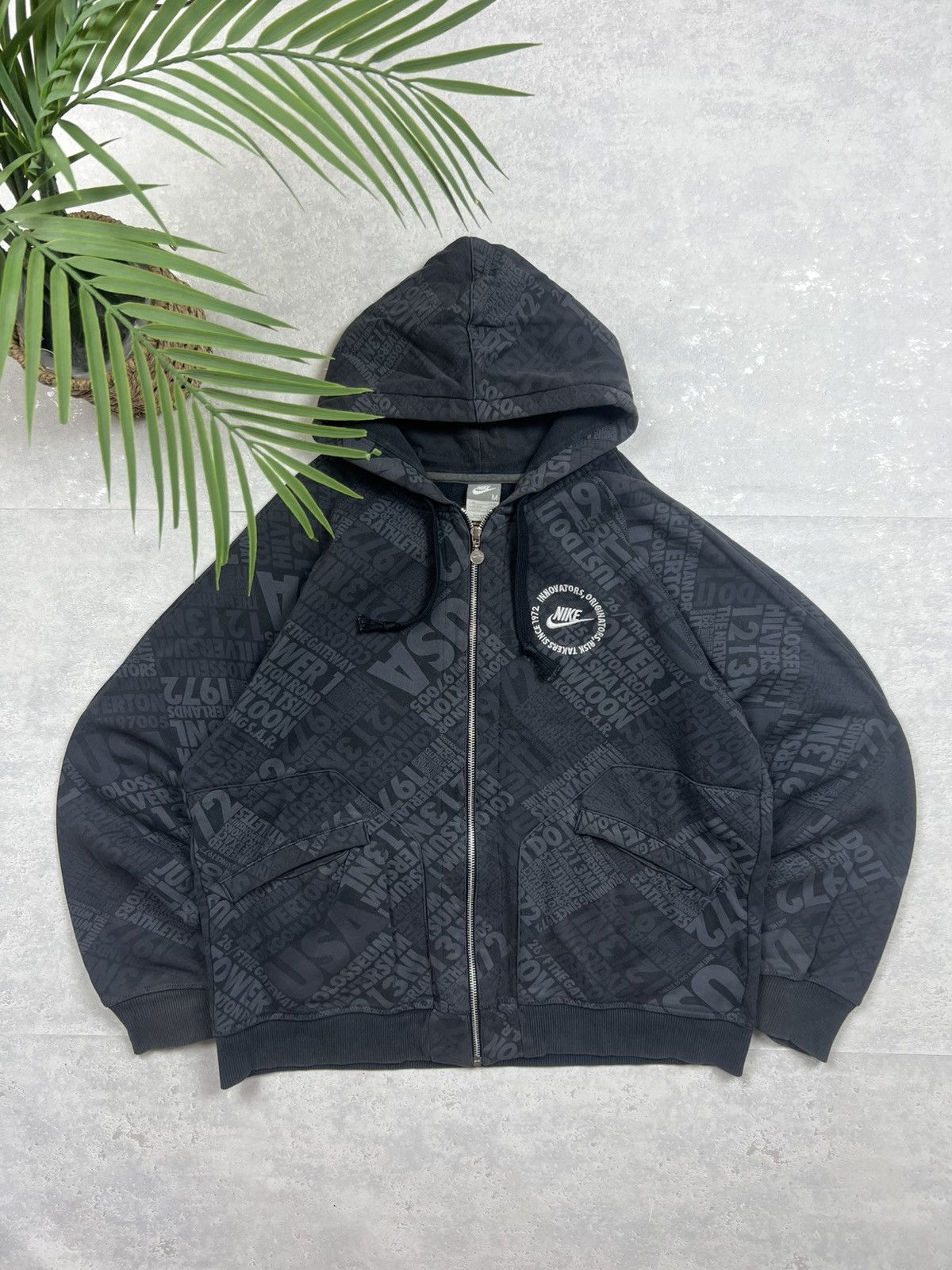 Nike 00s Nike Air Vintage Y2K Drill Oversized Retro Zip Hoodie Size US M / EU 48-50 / 2 - 1 Thumbnail