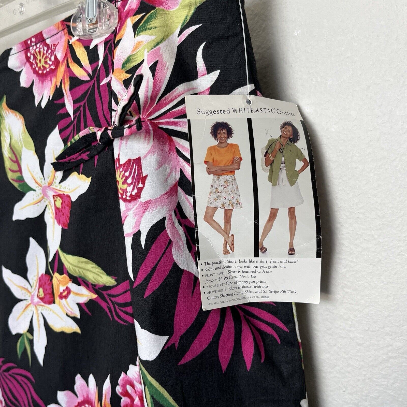 Vintage White Stag | Vintage Tie Skort Skirt Wrap Hawaiian Floral Size 36" / US 14 / IT 50 - 3 Thumbnail
