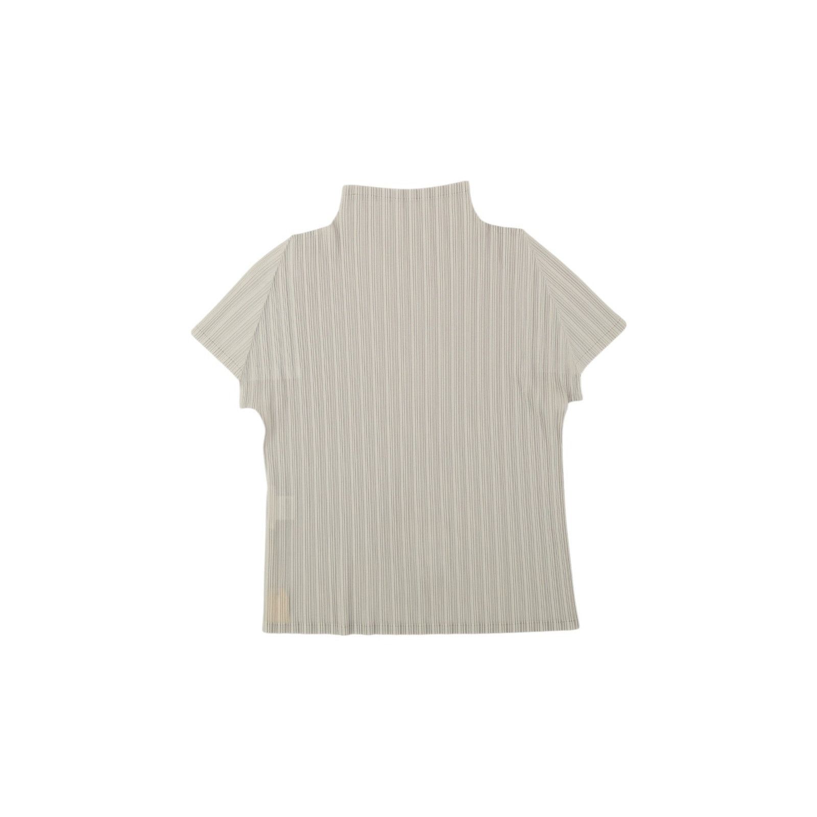 Issey Miyake Pleats Please Grey Mock Neck Short Sleeve Top Size L / US 10 / IT 46 - 2 Thumbnail