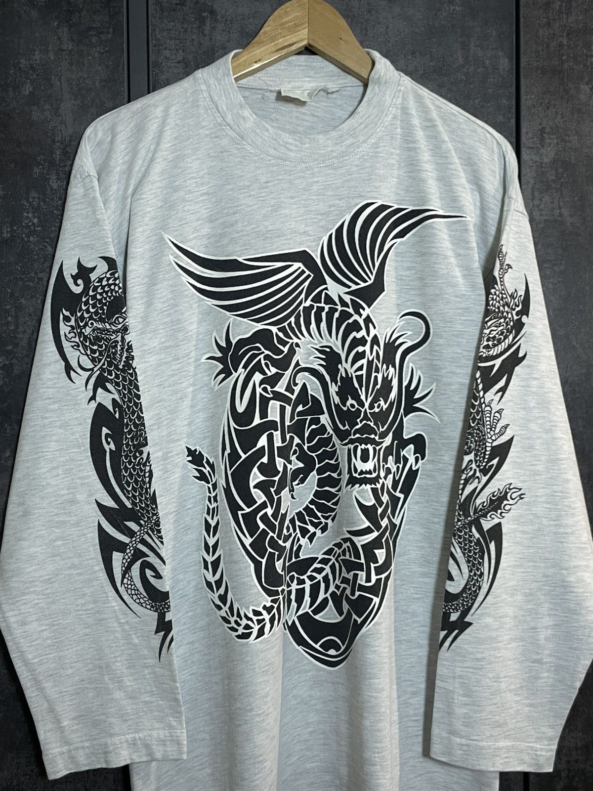 Vintage Sick Vintage 90s Japanese Dragon Tribal Longsleeve Cdg Y3 Size US L / EU 52-54 / 3 - 4 Thumbnail