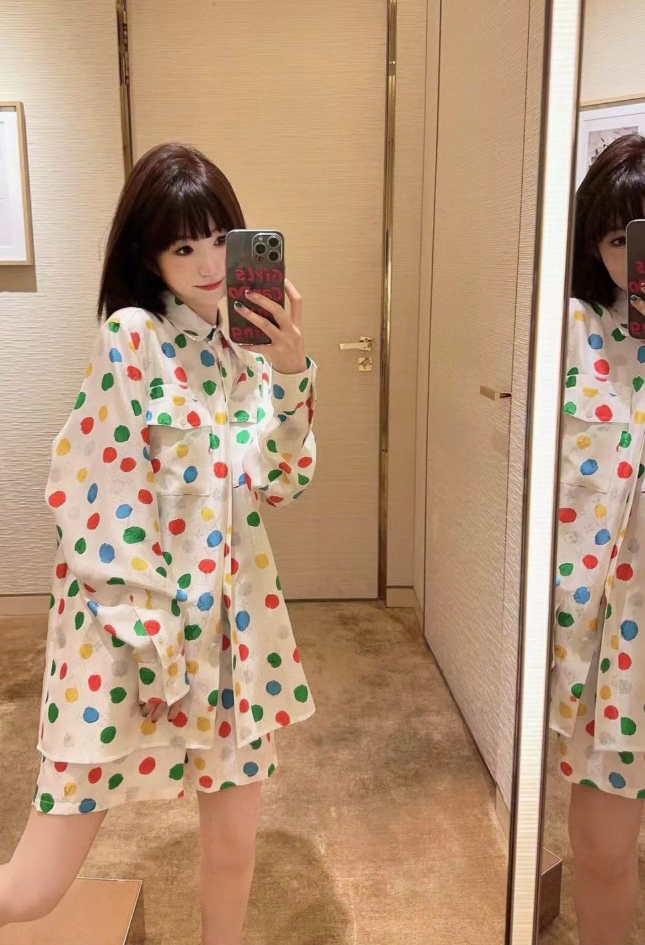 Louis Vuitton Louis Vuitton Yayoi Kusama Polka Dot Shirt Dress Size US S / EU 44-46 / 1 - 5 Thumbnail