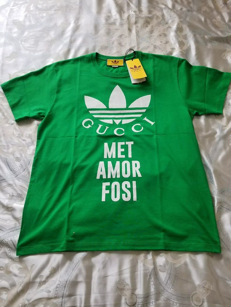 Gucci Gucci Adidas Collaboration Green Tshirt-2506 Size US M / EU 48-50 / 2 - 2 Thumbnail