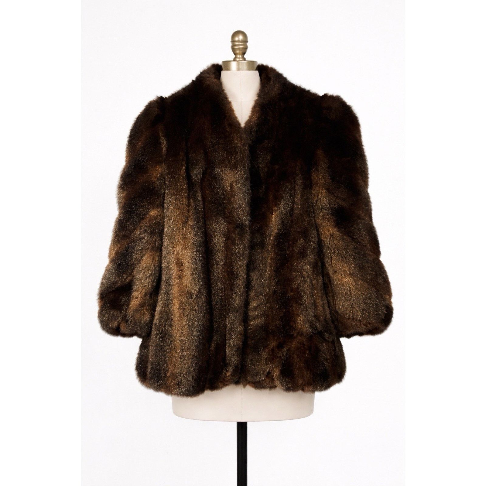 & Other Stories Vintage Chocolate Brown Fur Stole Wrap Jacket Med Large Size M / US 6-8 / IT 42-44 - 1 Thumbnail
