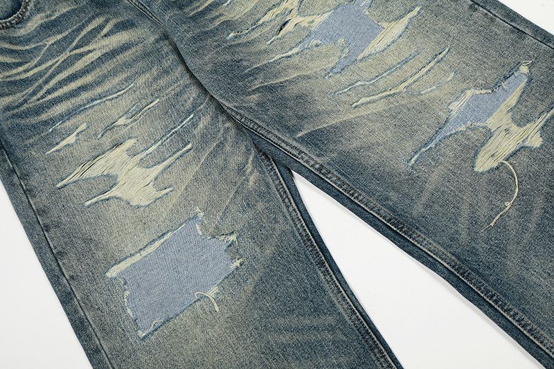 Vintage American street style ripped straight leg jeans for men Size US 32 / EU 48 - 4 Thumbnail