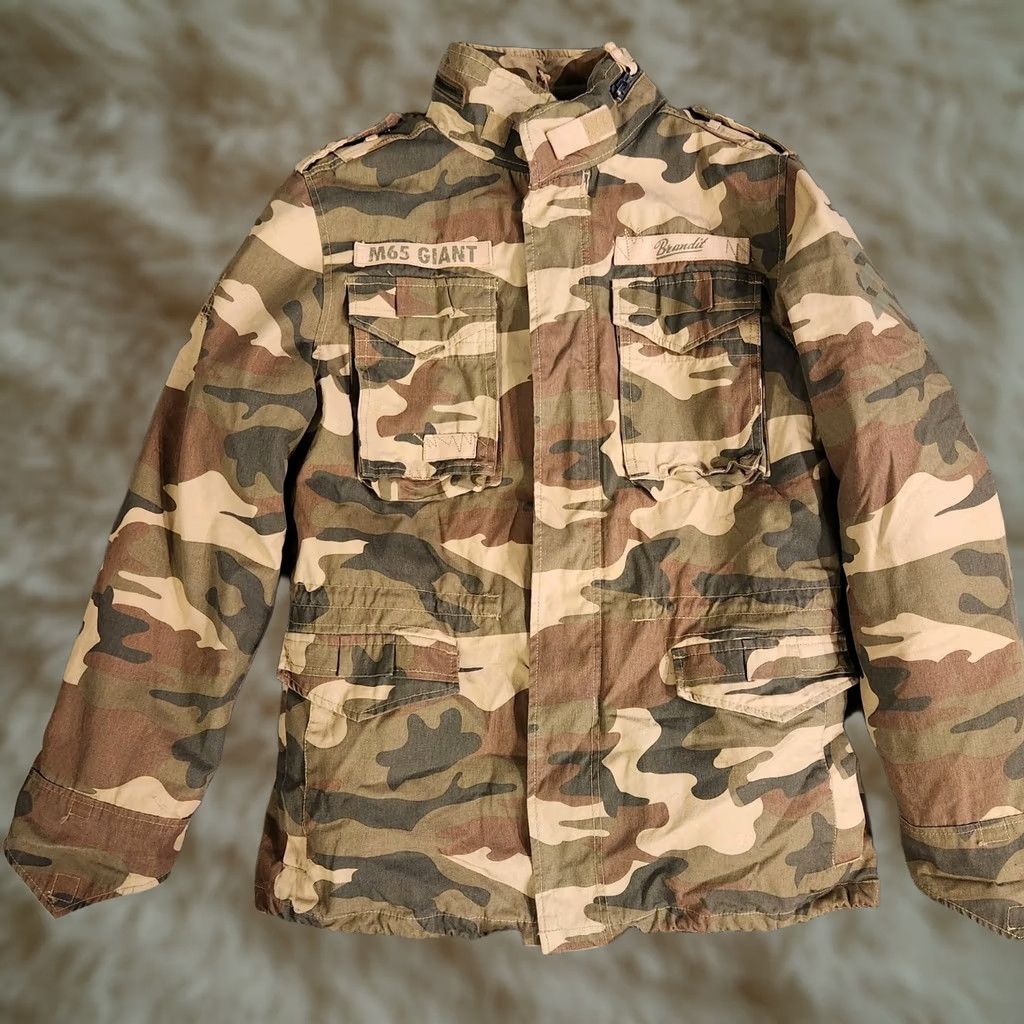 Vintage Brandit Camo Jacket M-65 Giant Mens Medium Field Sherpa Lined Military Utility Shirt Size US M / EU 48-50 / 2 - 1 Thumbnail