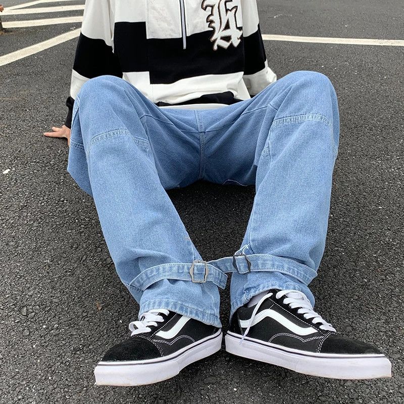 Japanese Brand × Jean Jeans Men's Straight Baggy Denim Pants Streetwear Size US 32 / EU 48 - 8 Thumbnail