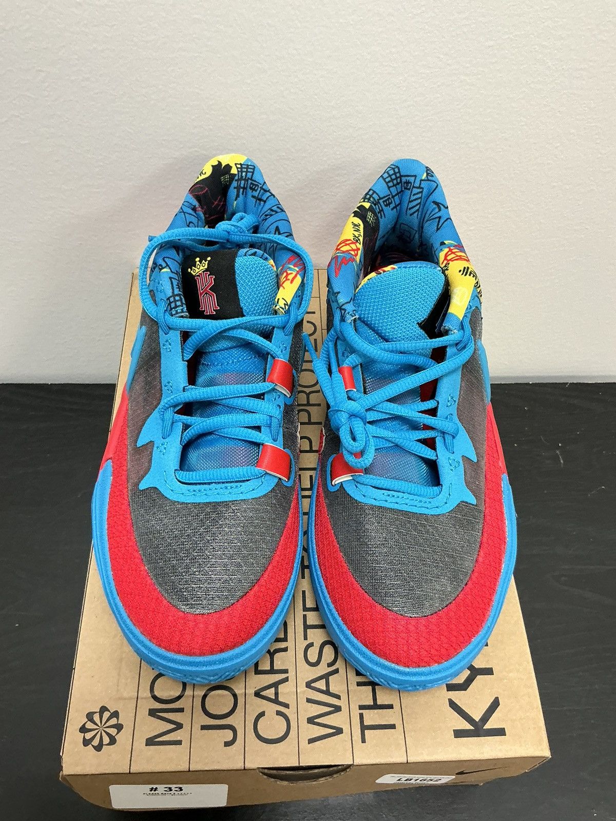 Nike Kyrie 8 go black blue tour yellow (gs) Size US 5 / EU 37 - 3 Thumbnail