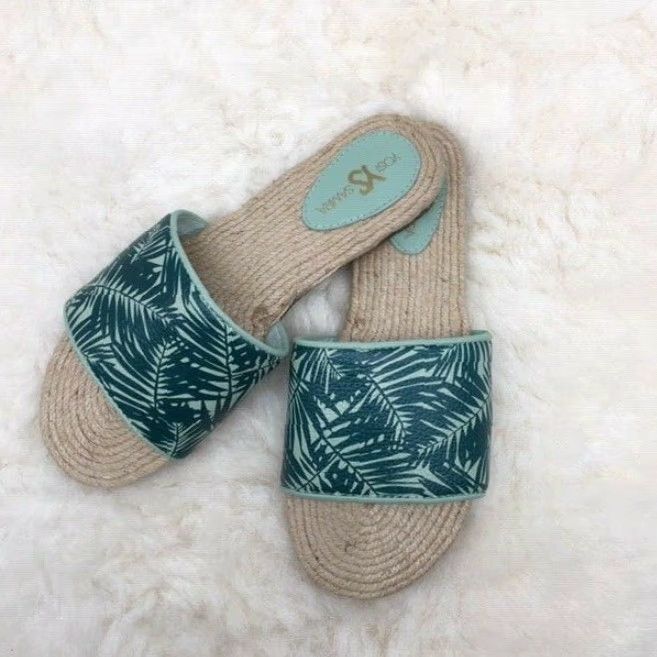 Vintage Yosi Samra Sandals Women's Size 6 Green/Blue Floral Slip-On Casual Party/Cocktail Womens Size US 6 / IT 36 - 3 Thumbnail