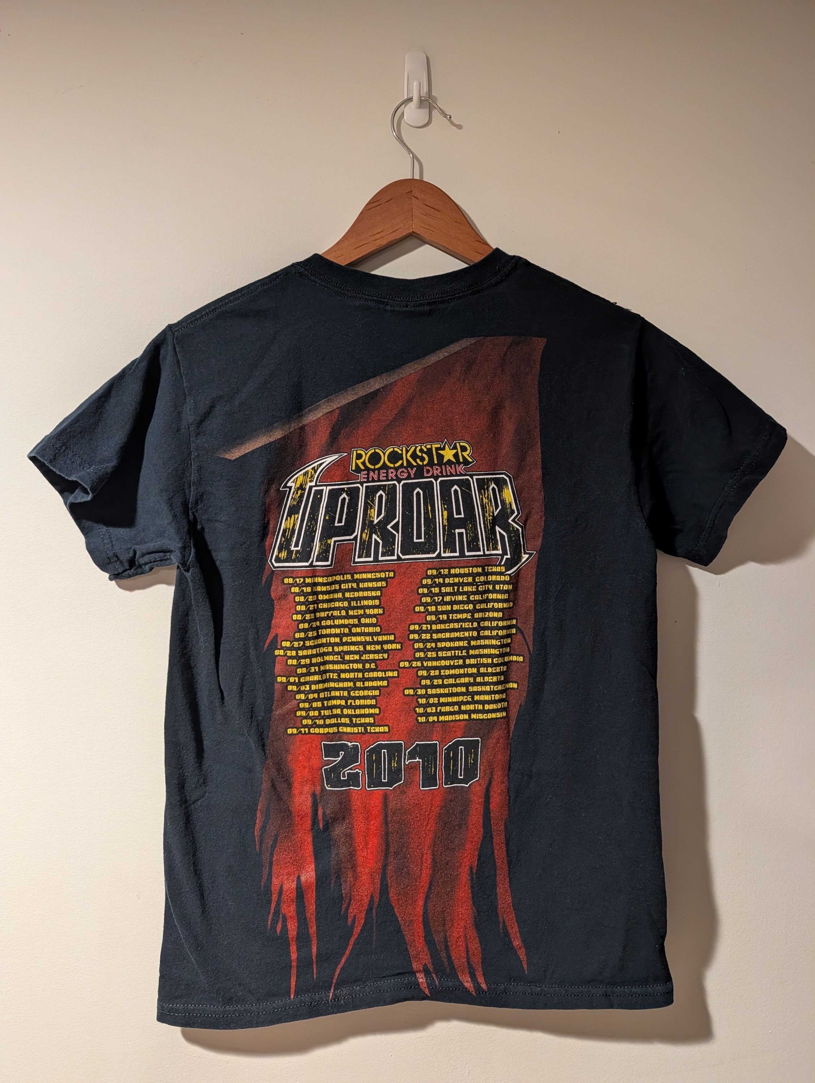 Band Tees Rockstar Energy Drink Uproar Tour 2010 Venues Black T-Shirt Size US S / EU 44-46 / 1 - 4 Thumbnail