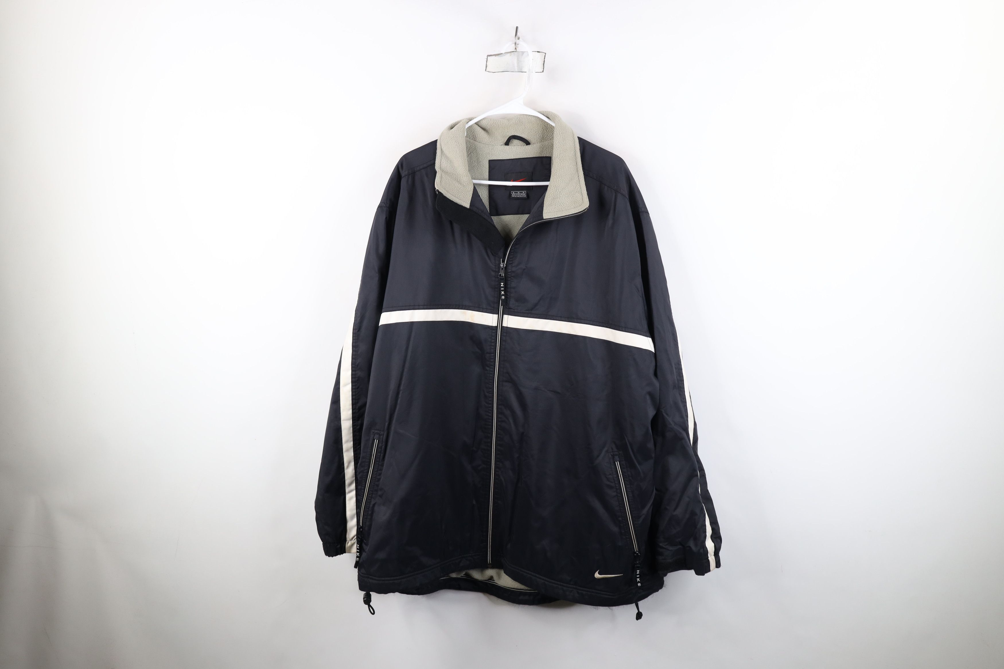 Nike Vintage 90s Nike Scott Mini Swoosh Fleece Lined Jacket Black Size US XL / EU 56 / 4 - 1 Thumbnail