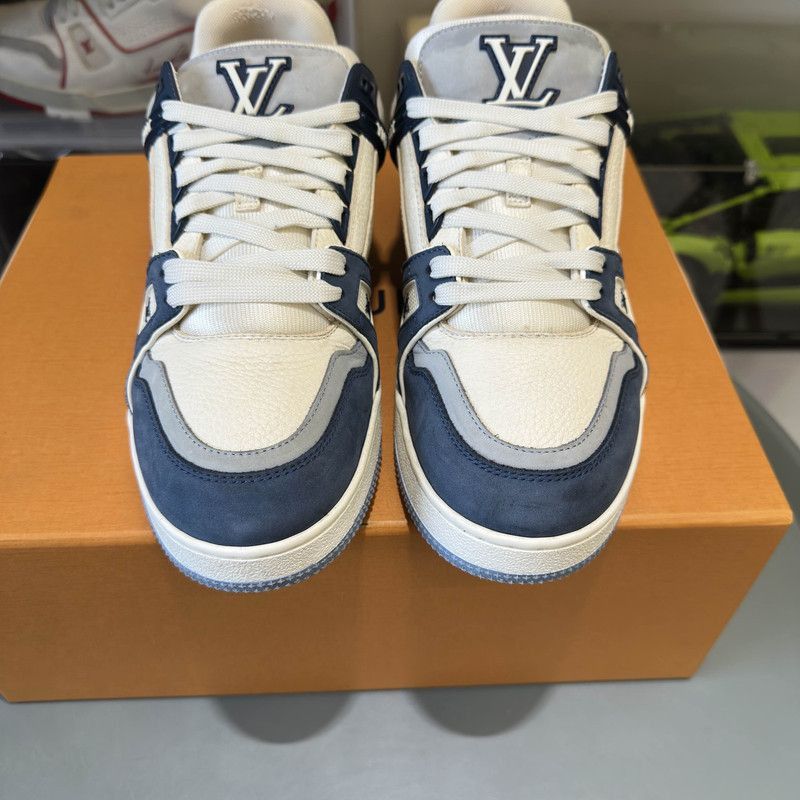 Louis Vuitton Louis Vuitton Blue and White Trainer Sneakers -2508 Size US 8 / EU 41 - 7 Thumbnail