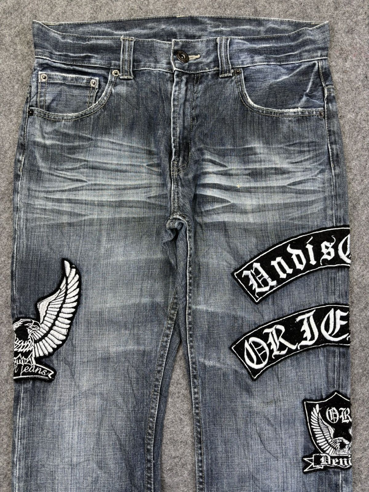 Japanese Brand 💥Flare💥Insane Oririn Crazy Fades Denim F858 Size US 33 - 6 Thumbnail