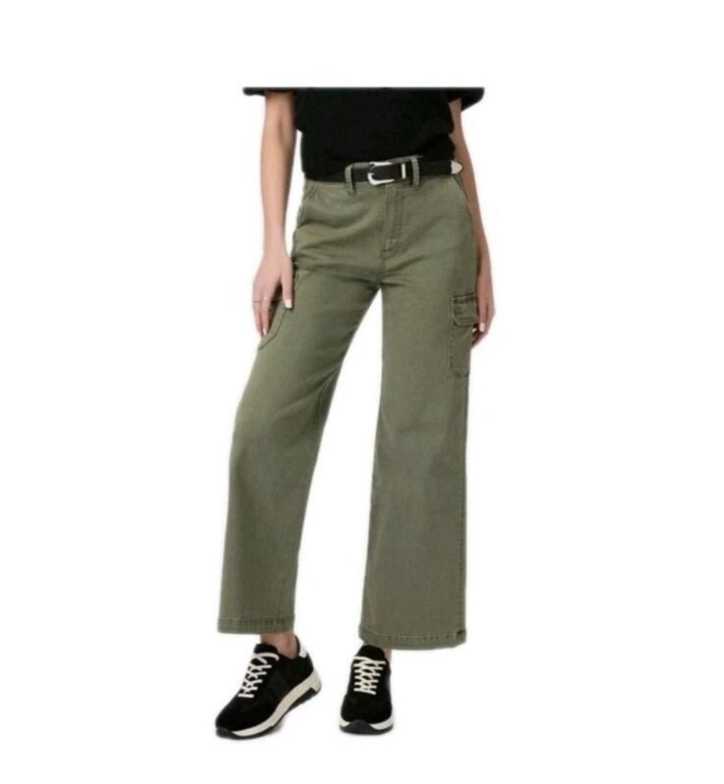 Paige PAIGE Carly High-Rise Wide-Leg Cargo Pants in Ivy Green 🌿 Size 29" - 9 Thumbnail