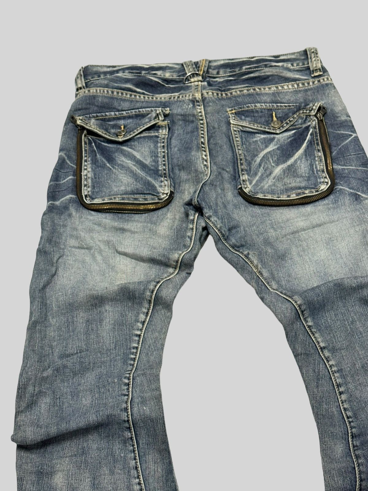 If Six Was Nine PPFM JCURVE LEG 3D POCKET ZIPPER DENIM JEANS Size US 31 - 9 Thumbnail