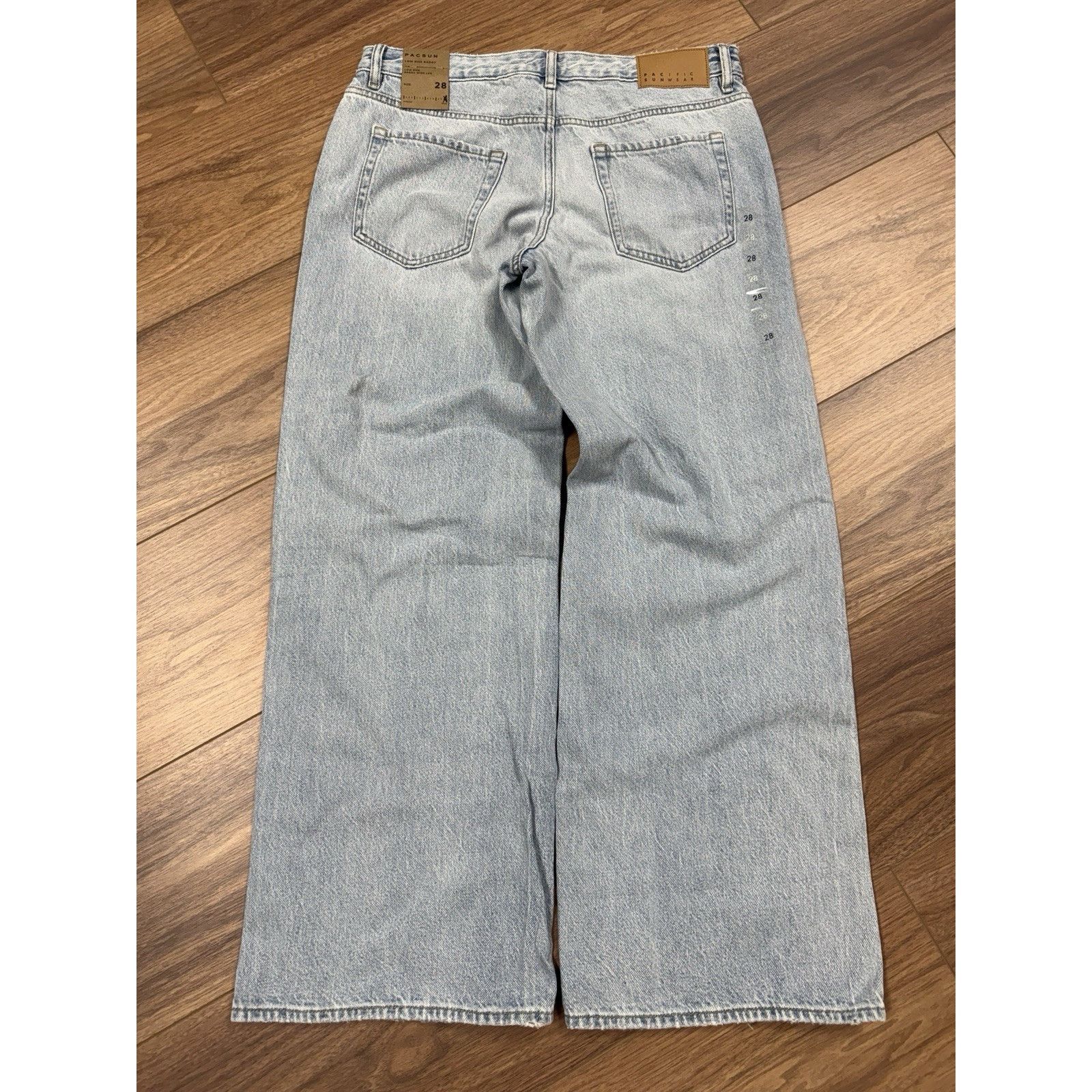Pacsun PacSun Ripped Baggy Wide Leg Jeans Shiloh Light Blue Wash Si Size US 28 / EU 44 - 2 Thumbnail