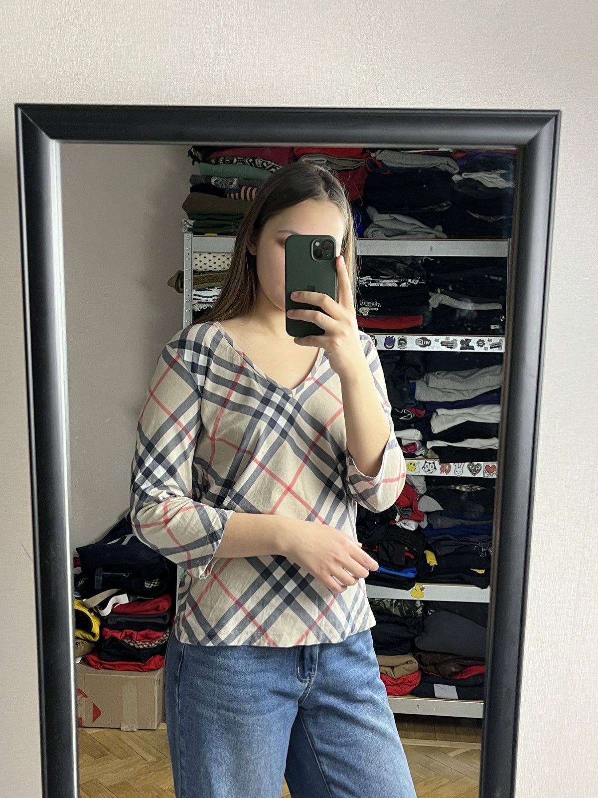 Burberry Burberry London Nova Check V Neck Long Sleeve Shirt Luxury Size XL / US 12-14 / IT 48-50 - 2 Thumbnail