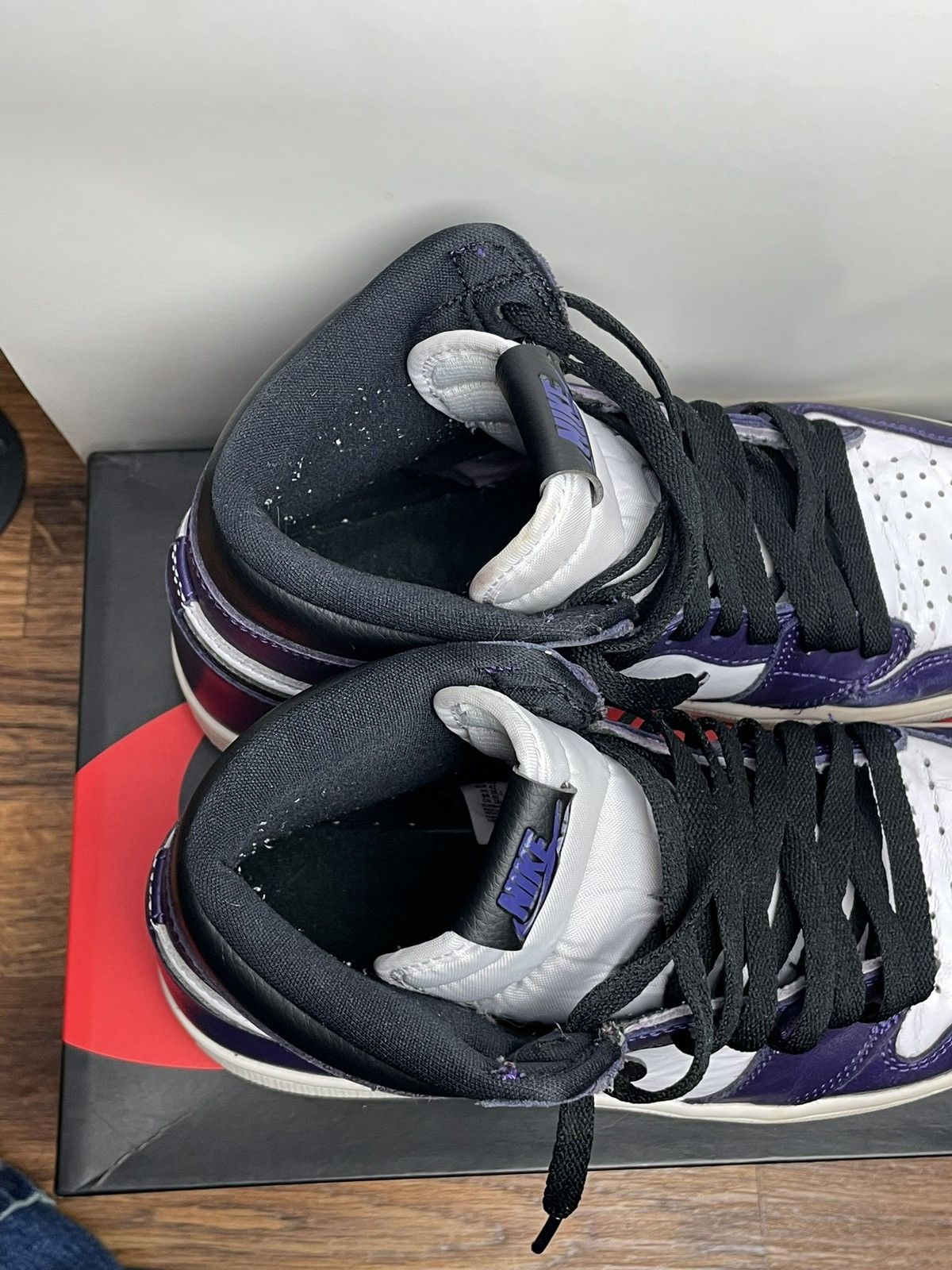 Nike Jordan 1 Court Purple 2.0 Size 8.5 Beat Nike OG Box/Laces Size US 8.5 / EU 41-42 - 10 Thumbnail