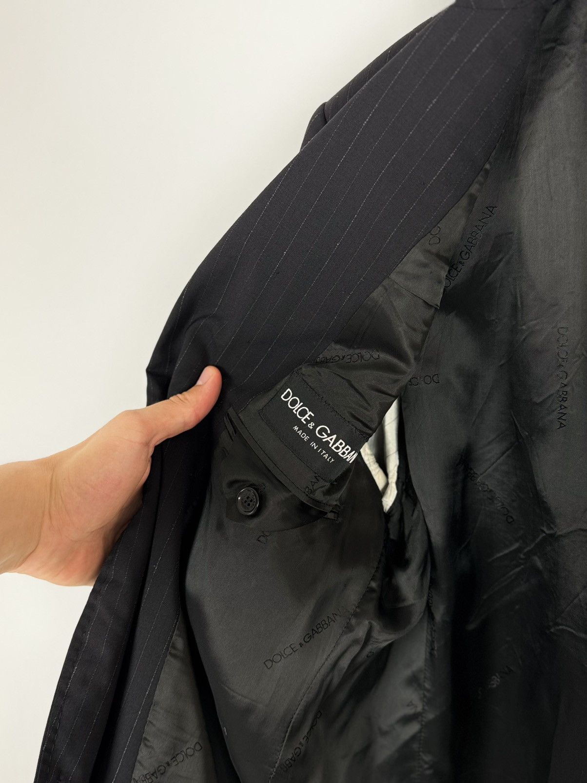 Dolce & Gabbana Dolce&Gabbana Striped Viscose Blend Classic Black Suit Size 54R - 15 Thumbnail