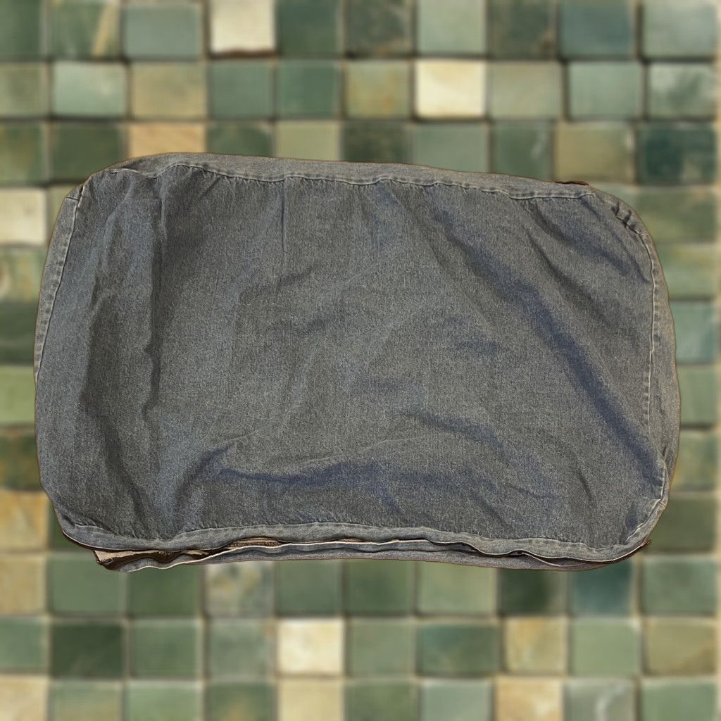 VINTAGE L.L. Bean Denim Sack Bag 26x40 Made in USA Duff le Bag Denim USA Men Blue 26x40