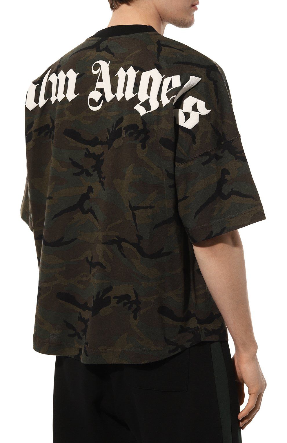 Palm Angels o1in1s1024 Q:1 / Camo Classic Logo Over T-Shirt in Khaki Size US XXS / EU 40 - 4 Thumbnail