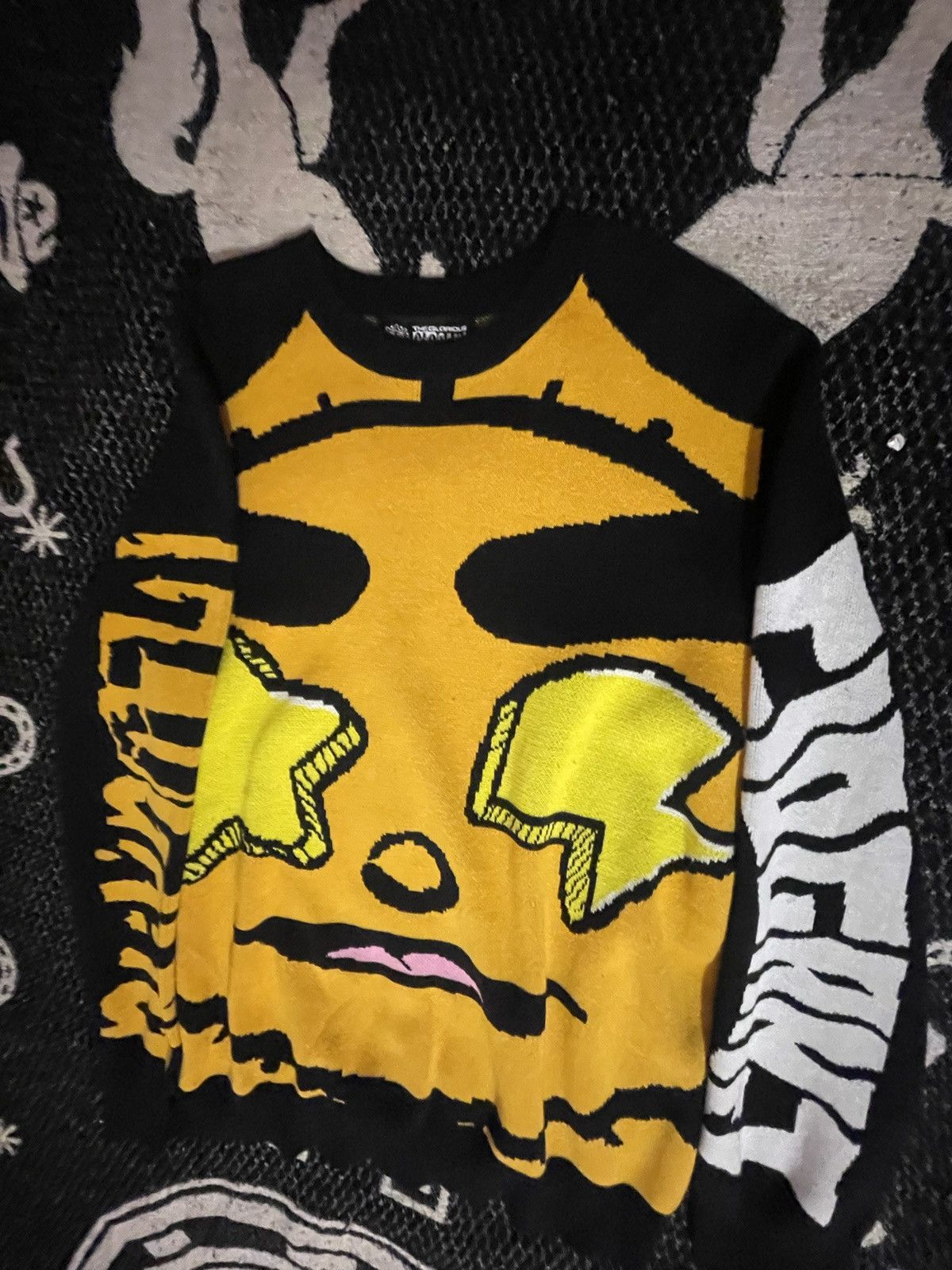 image of Glo Gang Knitted Glowie Sweater XL in Yellow, Men's