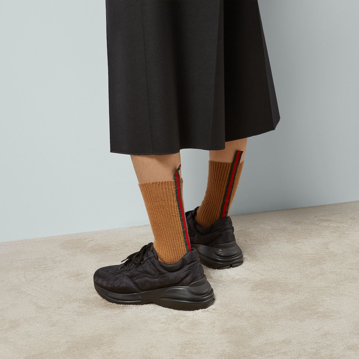 Gucci o1s1wg110225 GG Rhyton Sneakers in Black Size US 14 / EU 47 - 3 Thumbnail
