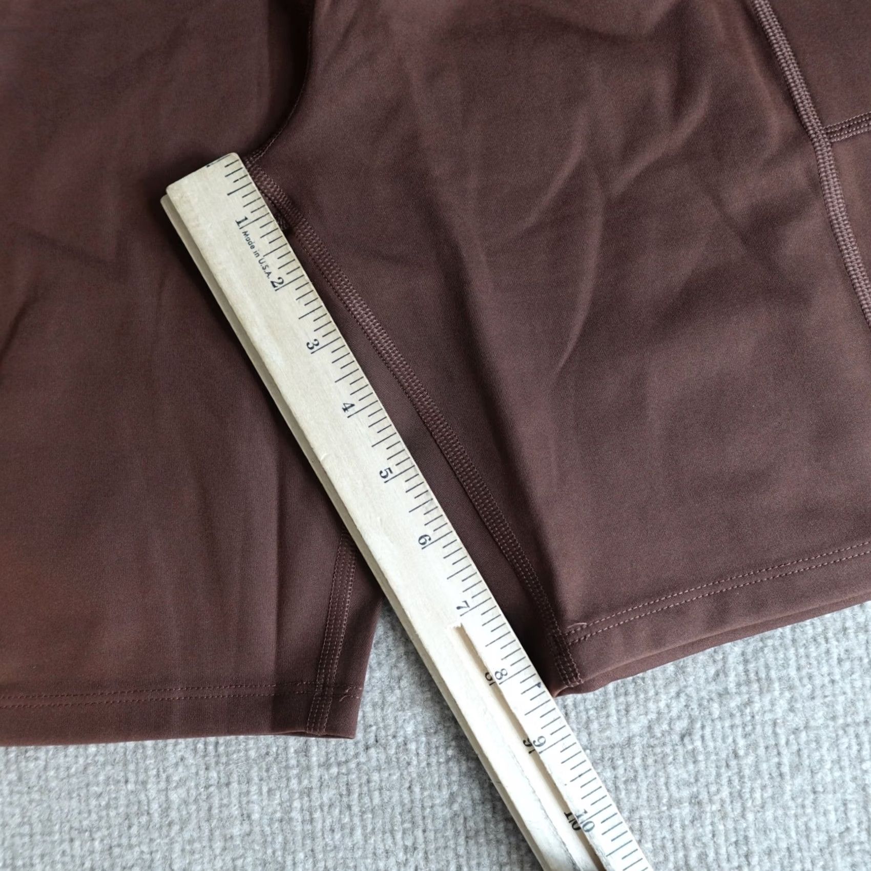 Girlfriend Collective VINTAGE Girlfriend Collective Womens Shorts 2XL Brown Solid Bike High Rise NEW Size 40" / US 18 - 4 Thumbnail
