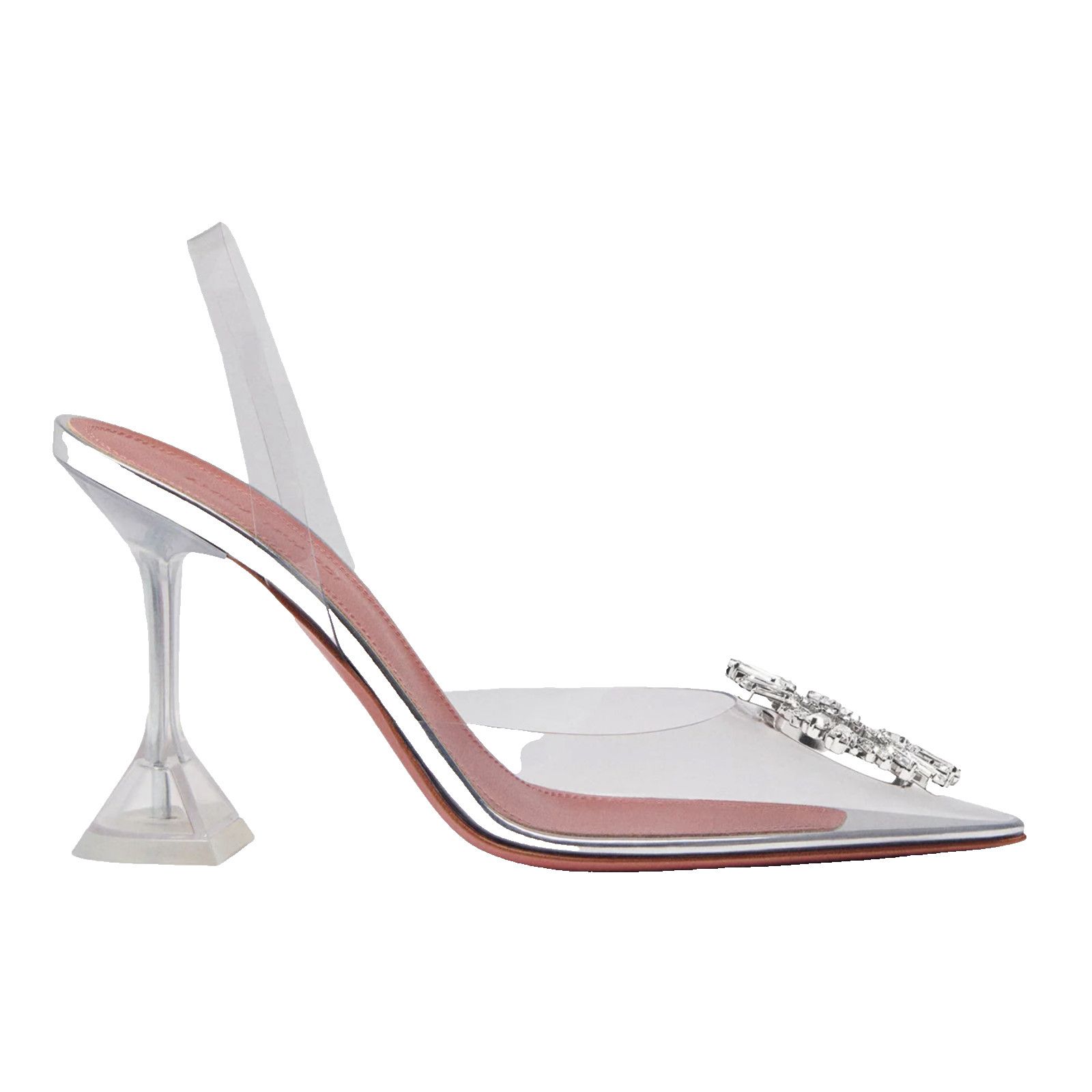 Amina Muaddi Begum Glass PVC Crystal Slingback Sandal Heel Pump 35.5 Size US 5.5 / IT 35.5 - 1 Thumbnail