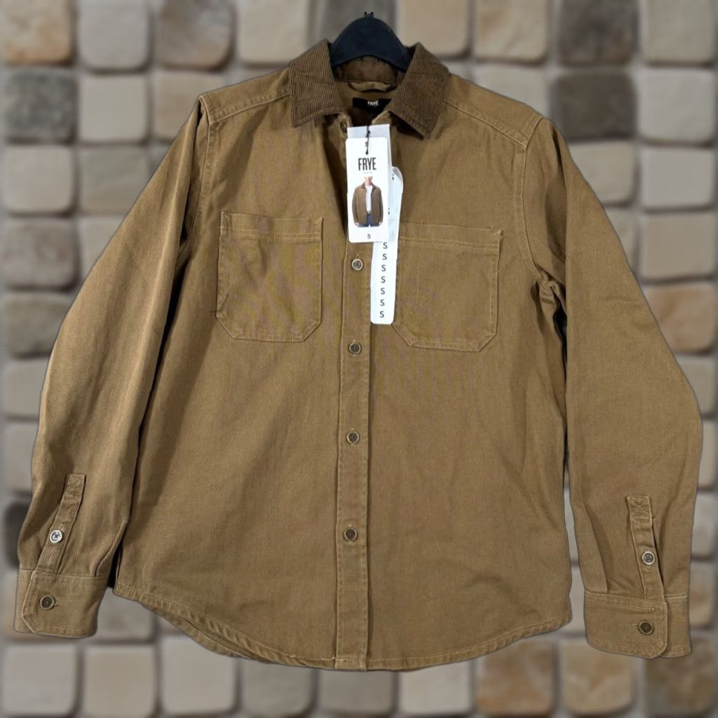Frye Frye Barn Shacket Shirt Jacket Mens S Brown Corduroy Button Front NWT Size US S / EU 44-46 / 1 - 1 Thumbnail