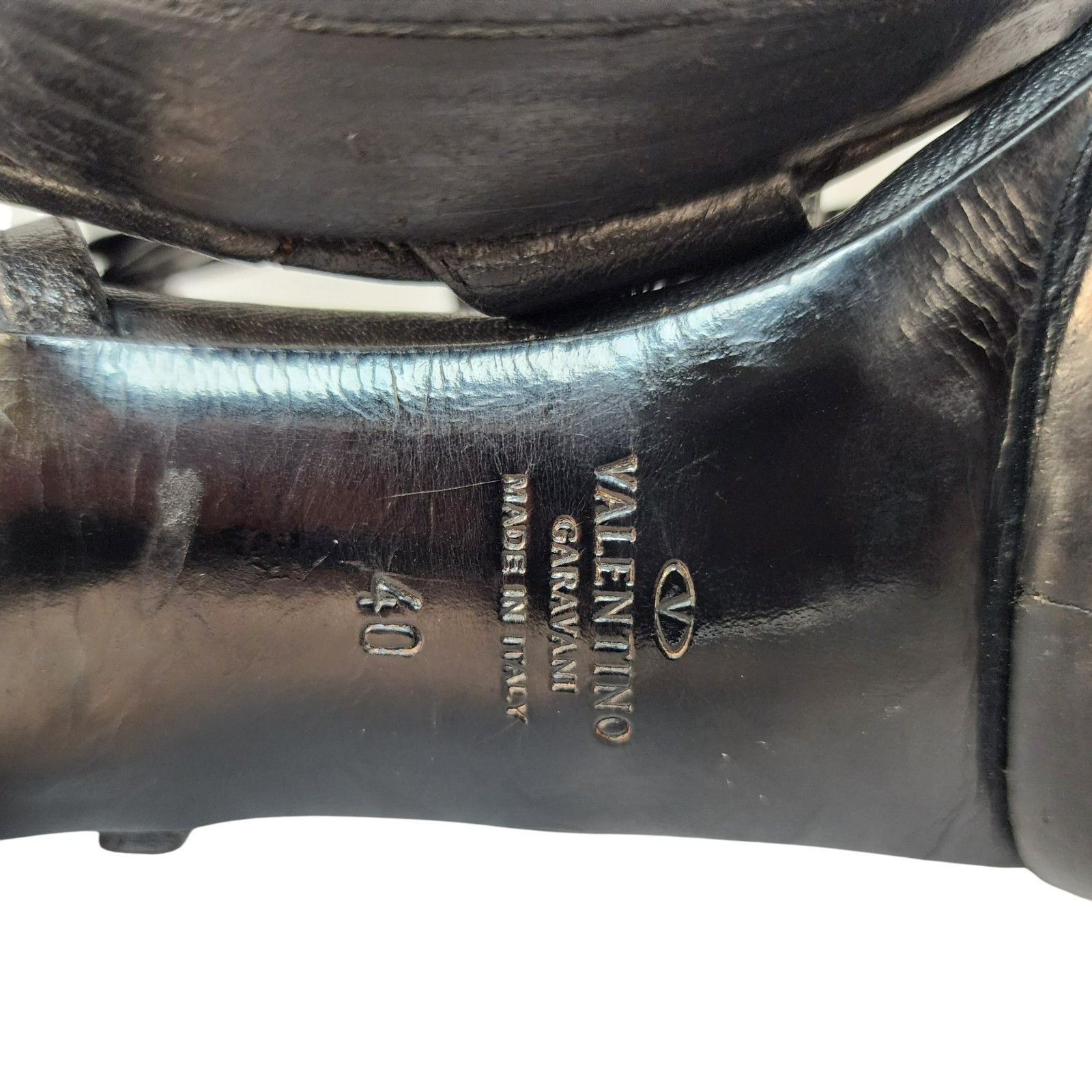 Valentino Valentino Garavani Black Leather Stiletto Heels – Size 40 E Size US 9.5 / IT 39.5 - 6 Thumbnail