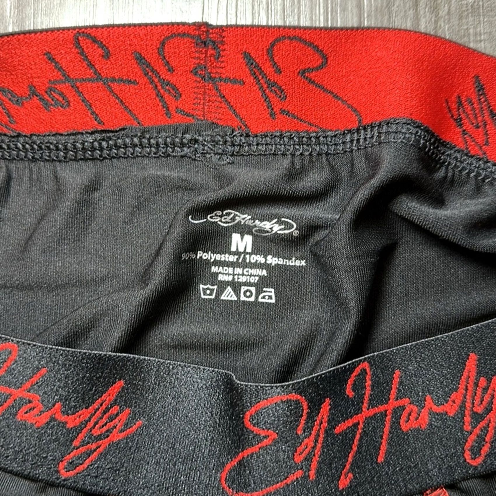 Ed Hardy Ed Hardy Boxer Brief - M Black Men's Underwear Regular Size Medium Boxer Brief Size 40R - 3 Thumbnail