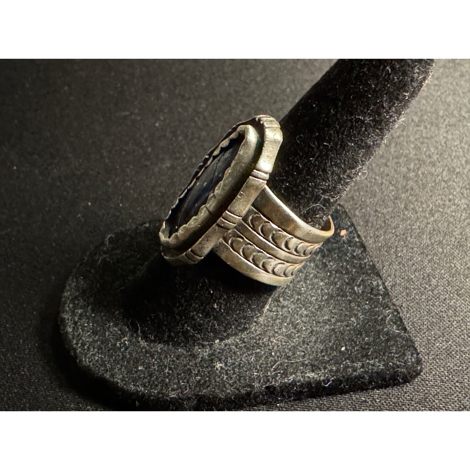 Other Nila Johnson Sterling Size 6.5 Navajo Ring Lapis Inlay Size ONE SIZE - 3 Thumbnail