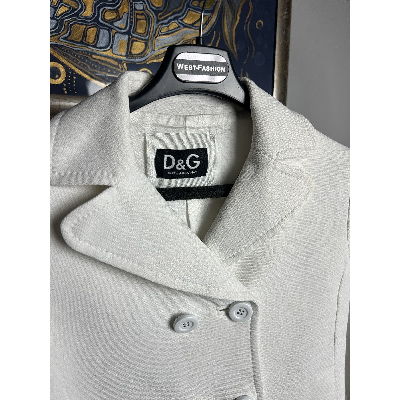 Dolce & Gabbana Dolce&Gabbana White Double Breasted Cropped Pea Coat Jacket Size M / US 6-8 / IT 42-44 - 5 Thumbnail