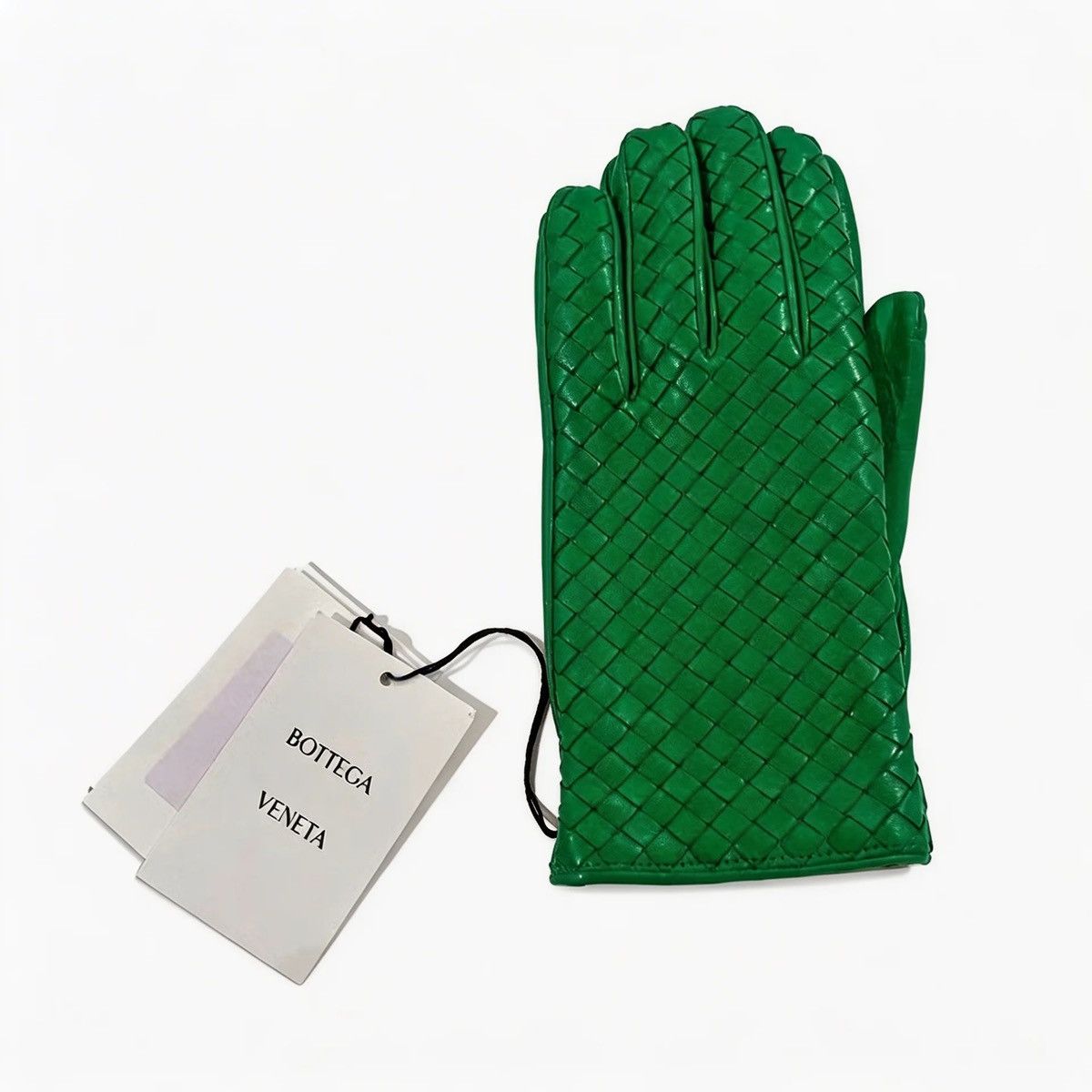 Bottega Veneta Bottega Veneta intrecciato Leather Gloves in Green Size:9.5 Size ONE SIZE - 1 Thumbnail