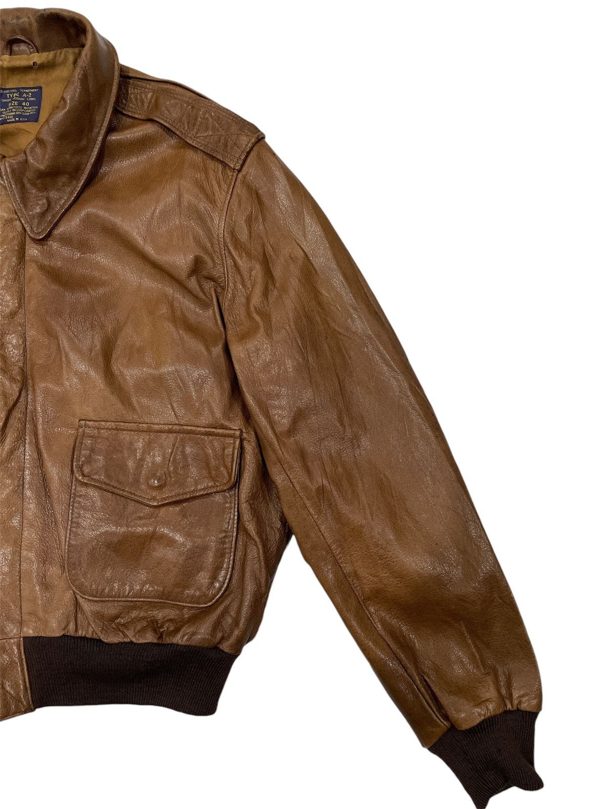 Leather 🔥VTG TYPE A-2 AVIATION LEATHER JACKET Size US M / EU 48-50 / 2 - 3 Thumbnail